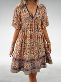 Saylor Bohemischer Paisley-Druck V-Ausschnitt Sommerkleid – Fließender Boho-Chic-Stil für sonnige Tage