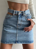 Stella hoch taillierter Cut-Out-Denim-Minirock