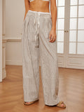 Ruby Baumwoll-Leinen-Pinstripe-Hose Damen