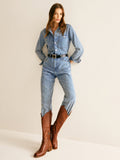Harper Langarm-Overall aus Baumwoll-Denim