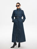 Damen Vivara Langer Denim-Mantel mit Gürtel