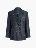 Damen Clara Denim-Blazer mit Baumwoll-Revers