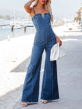 Harper Denim Jumpsuit mit weitem Bein