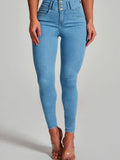 Violett Skinny-Jeans mit hohem Bund – schlanke, figurschmeichelnde Passform für den Alltag