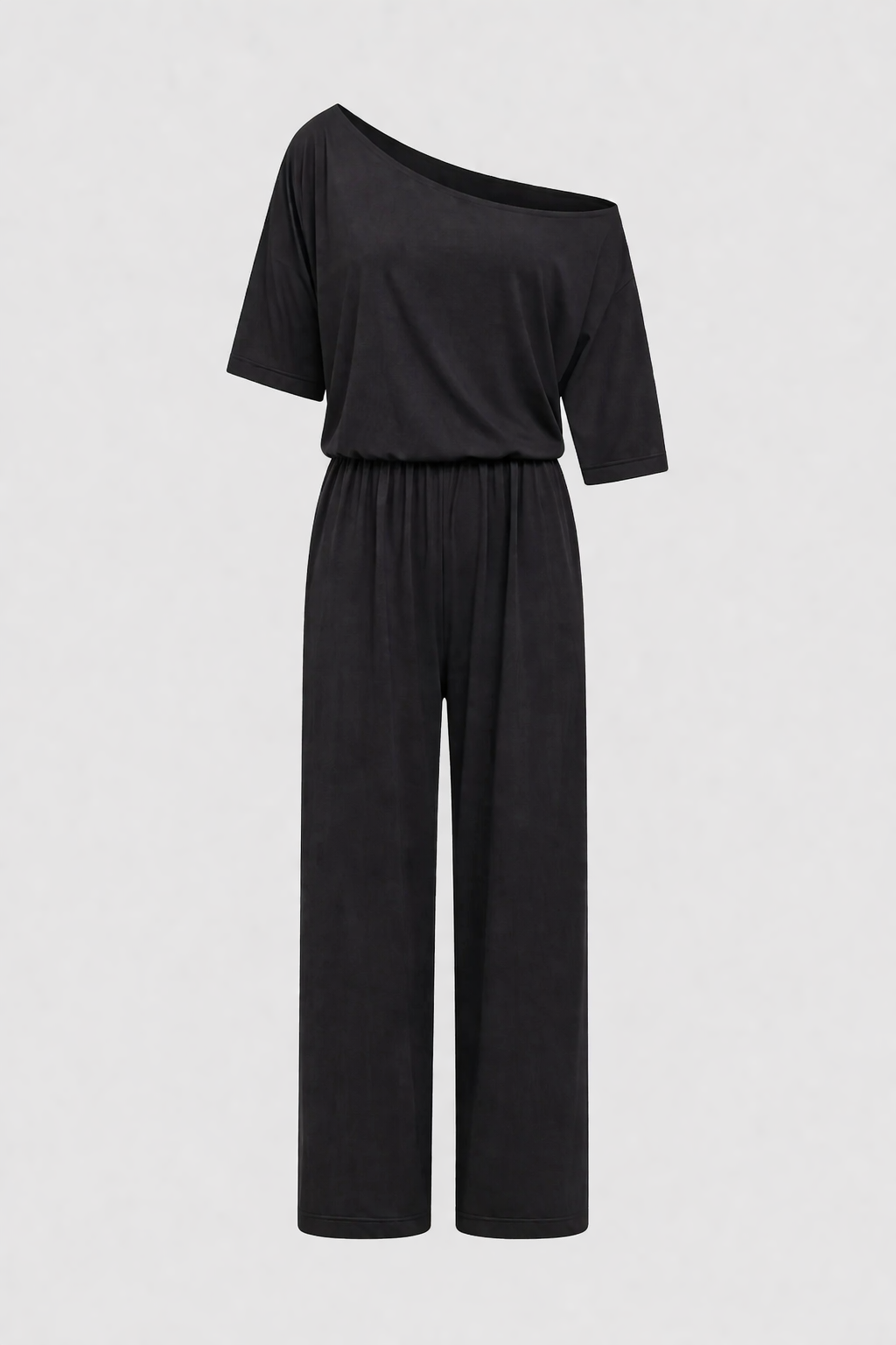 Lydia | Damen-Chic Frühlings-Jumpsuit mit einer einseitigen Schulter - Schwarz - Jumpsuit - Concept Fashionlab