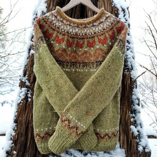 Gemütlicher Strickpullover mit zeitlosem Gewebemuster