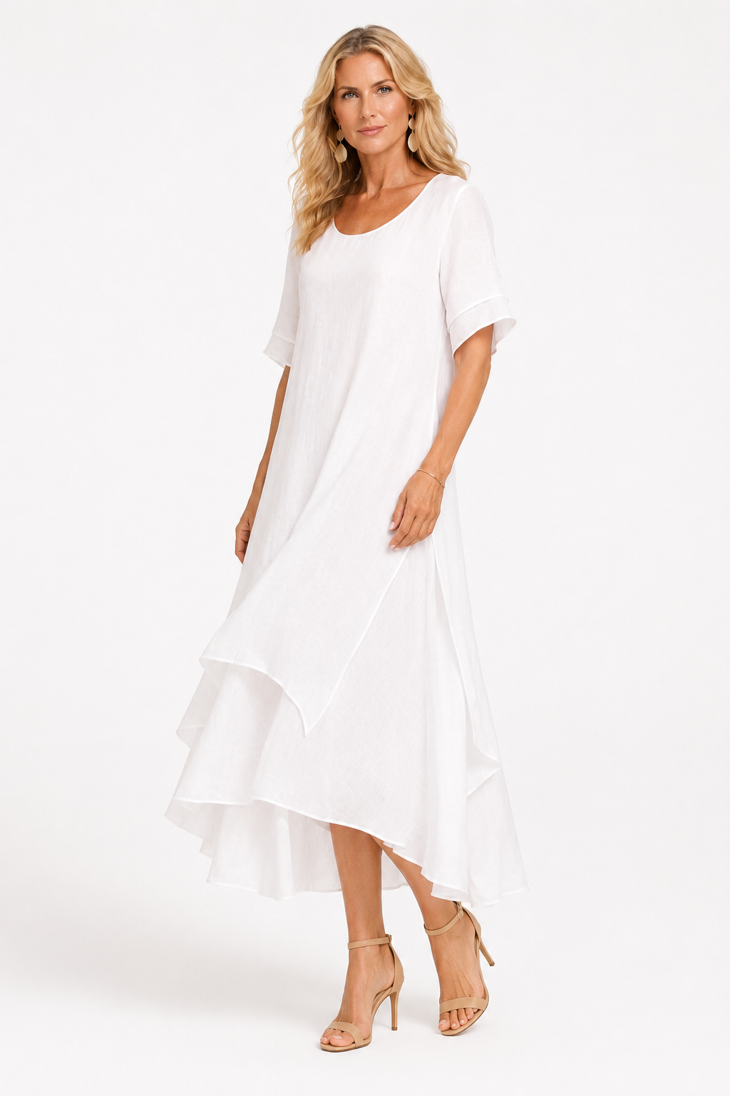 Damenkleid Elegant Fließend - Zeitloser Stil für jeden Anlass - White - Dress - Concept Fashionlab