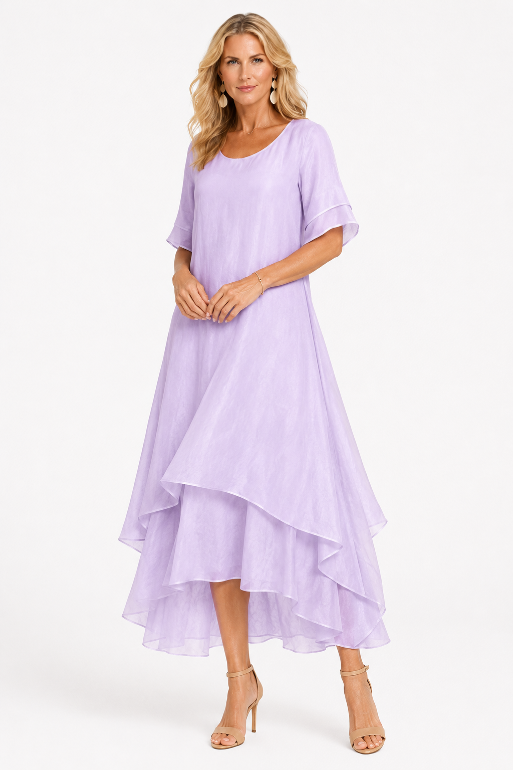 Damenkleid Elegant Fließend - Zeitloser Stil für jeden Anlass - Purple - Dress - Concept Fashionlab