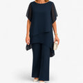 Chiffon-Top und lockere Hose Damen