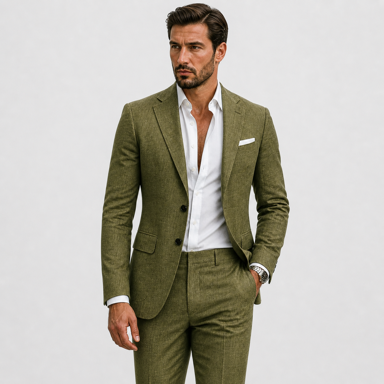 Herren Leinenanzug Slim-Fit - Sommerliche Eleganz - - Suits - Lunelle