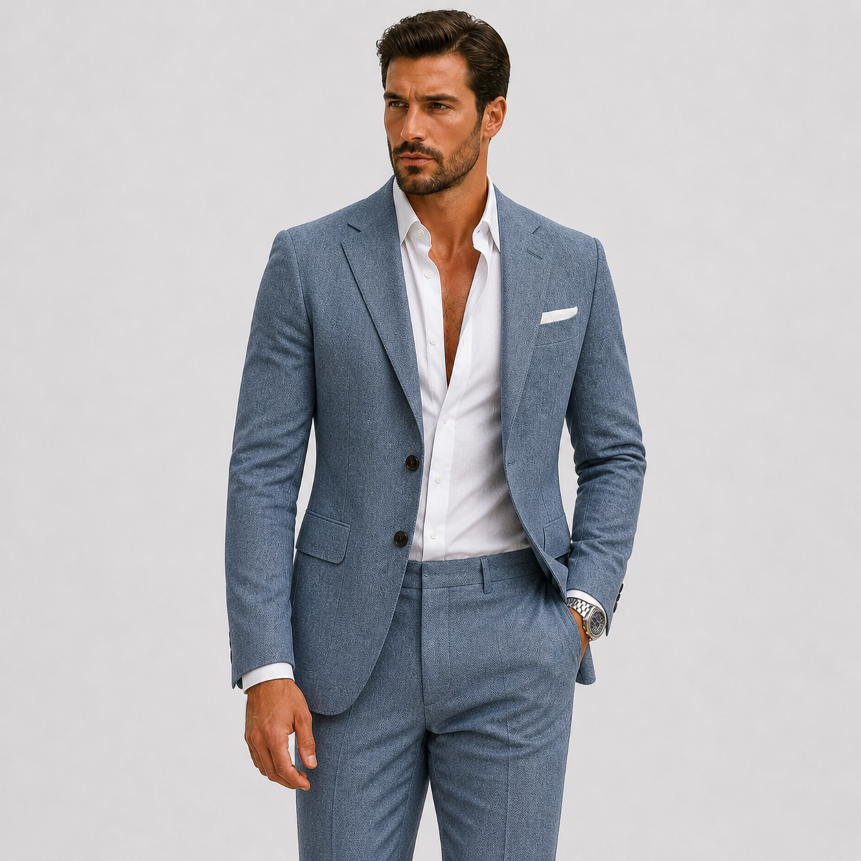 Herren Leinenanzug Slim-Fit - Sommerliche Eleganz - - Suits - Lunelle