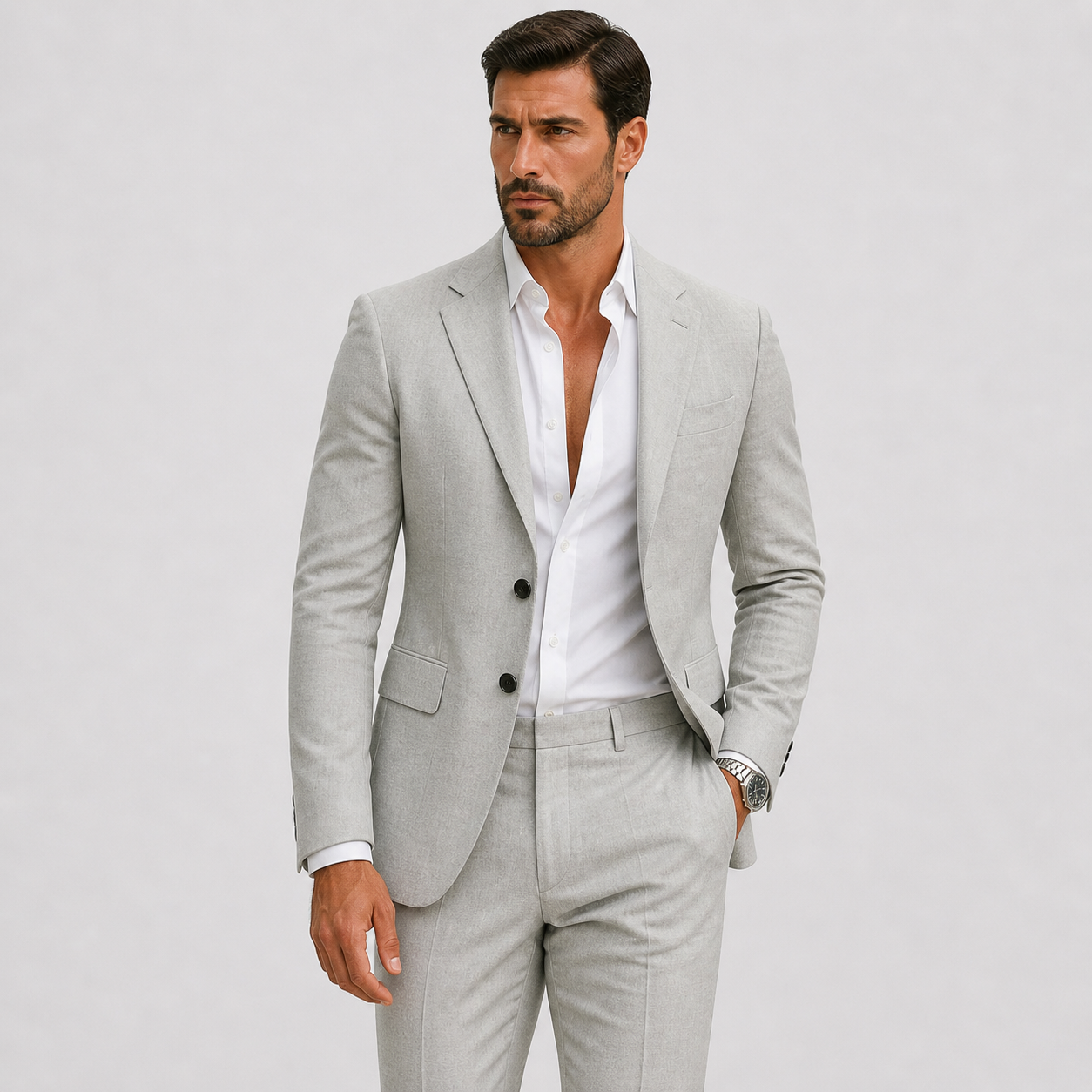 Herren Leinenanzug Slim-Fit - Sommerliche Eleganz - - Suits - Lunelle