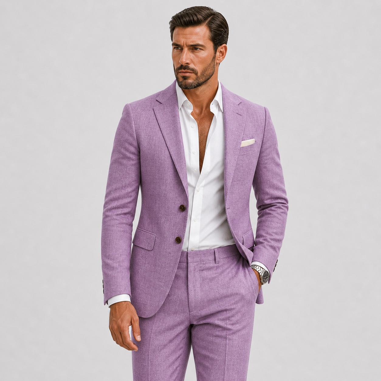 Herren Leinenanzug Slim-Fit - Sommerliche Eleganz - - Suits - Lunelle