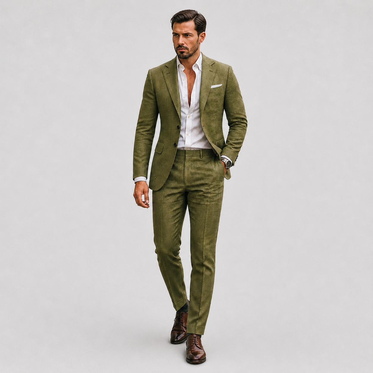 Herren Leinenanzug Slim-Fit - Sommerliche Eleganz - - Suits - Lunelle