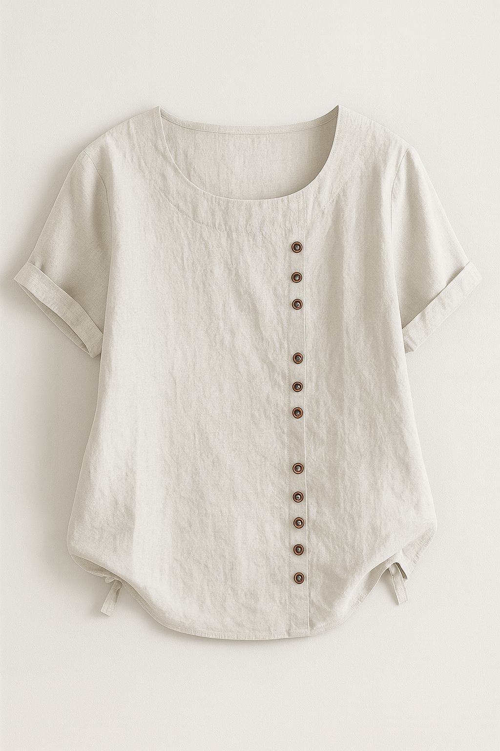 Women's Linen Button-Front Blouse - Lightweight, Breathable and Elegant - White - Blouse - Concept Fashionlab