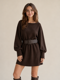 Clea - Strukturiertes Minikleid mit Gürtel – Elegant, Modern & Tailliert