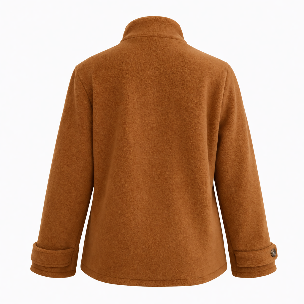 Damen Jacke mit Stehkragen, durchgehendem Reißverschluss und weichem Material