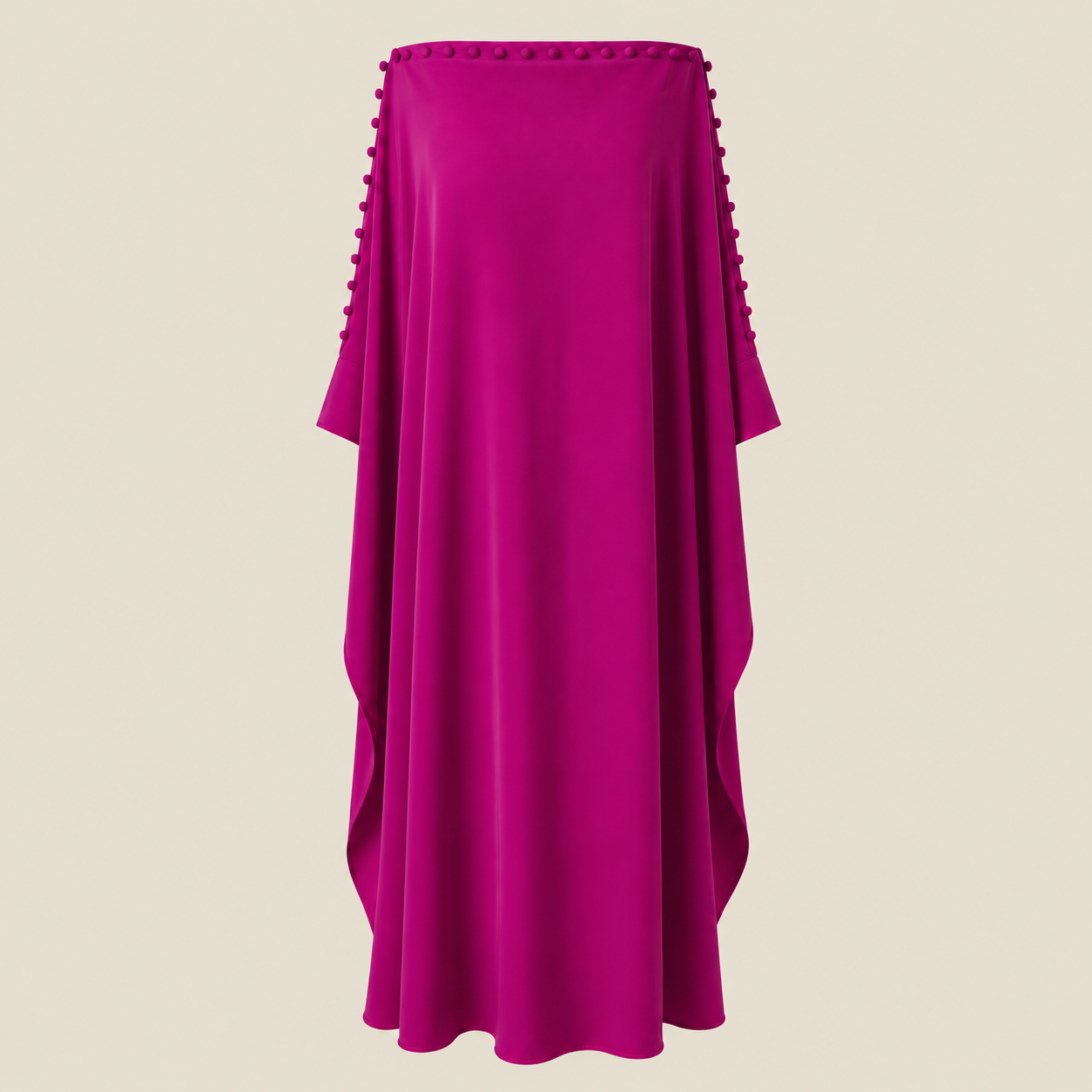 Damen Maxikleid mit lockerer Passform und Knopfdetails - - Maxi Dress - Concept Fashionlab