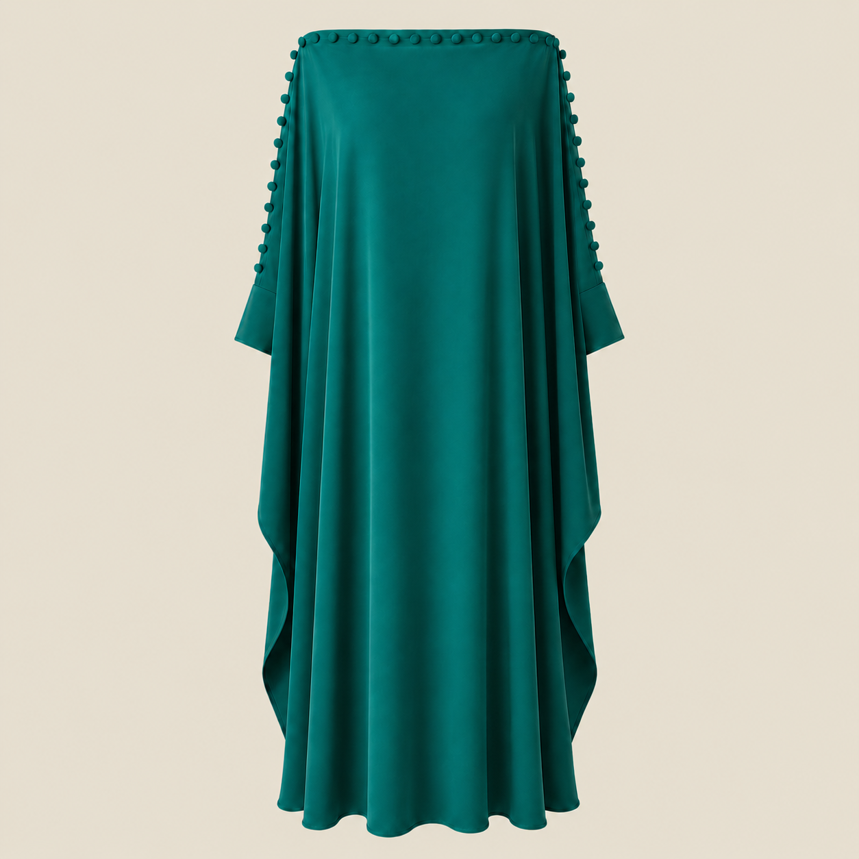 Damen Maxikleid mit lockerer Passform und Knopfdetails - - Maxi Dress - Concept Fashionlab