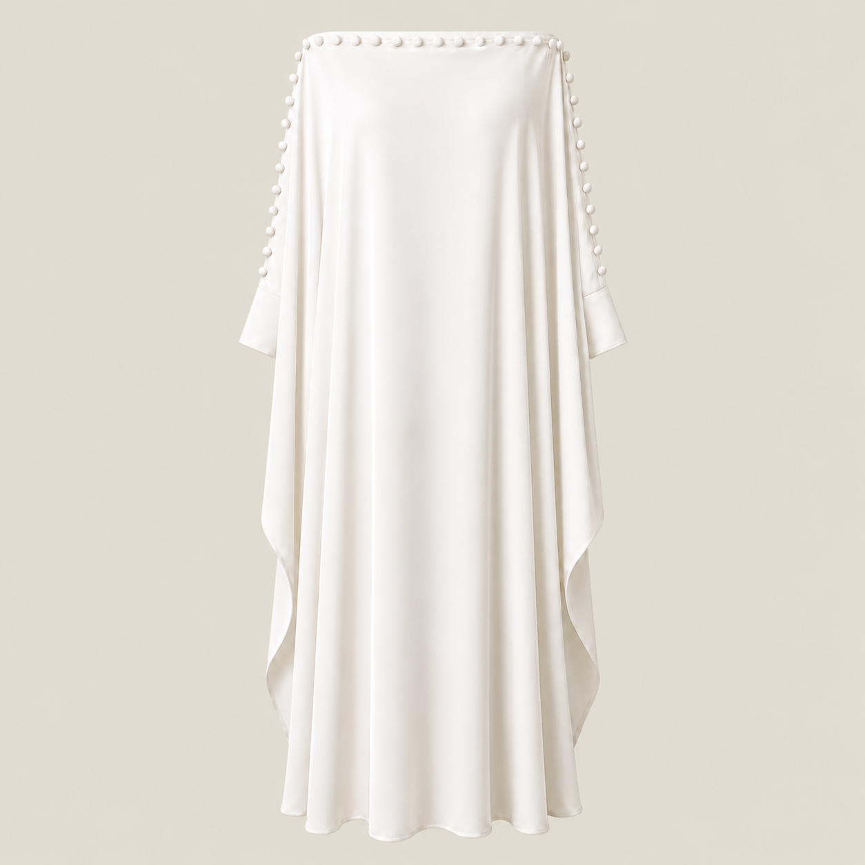 Damen Maxikleid mit lockerer Passform und Knopfdetails - - Maxi Dress - Concept Fashionlab