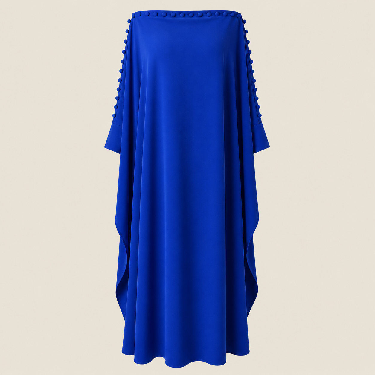 Damen Maxikleid mit lockerer Passform und Knopfdetails - - Maxi Dress - Concept Fashionlab