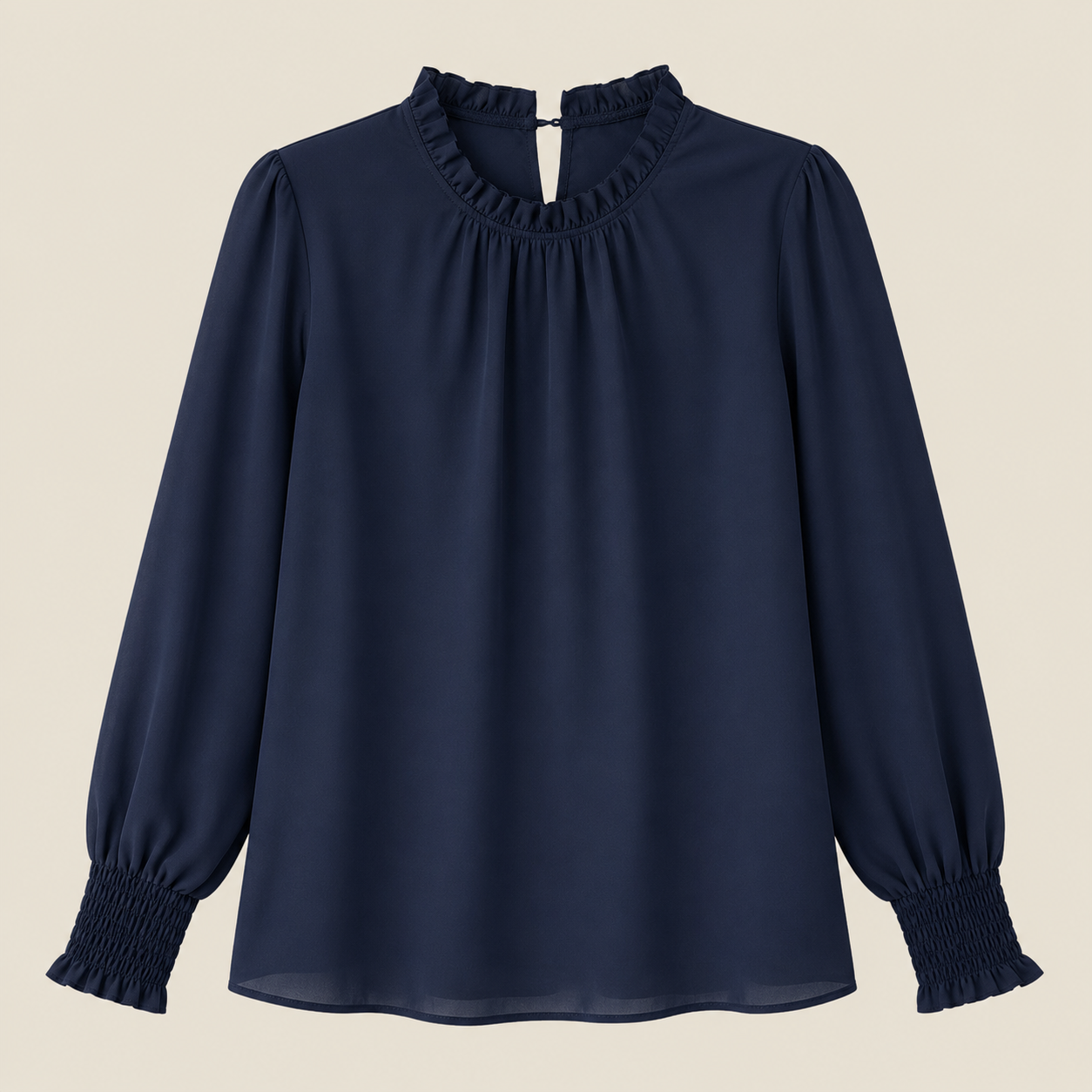 Damenbluse mit Rüschenkragen und Langarm in Polyester - - Damen > Blusen - Concept Fashionlab