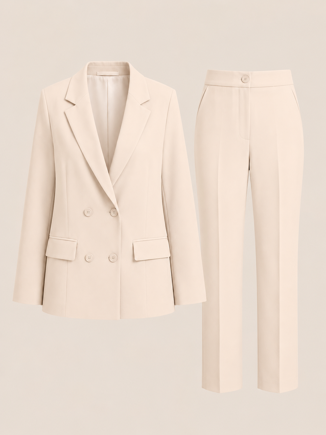 Eleganter Anzug: raffinierter Look - Creme - Suit - Concept Fashionlab