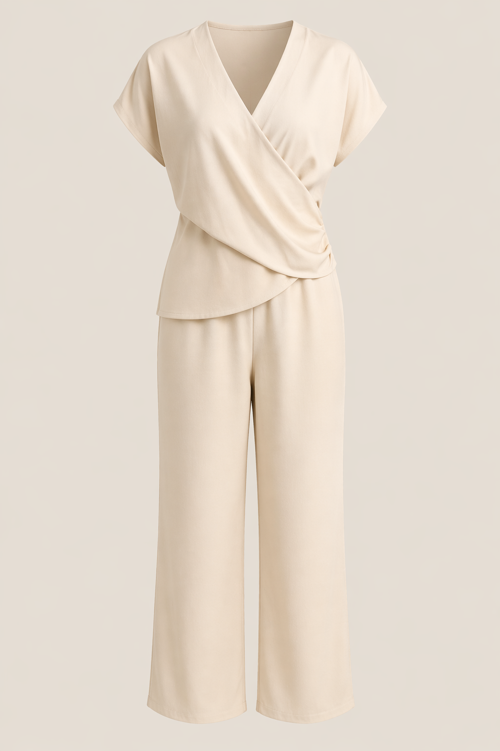 Elegantes zweiteiliges Set - Aprikose - Two-Piece Set - Concept Fashionlab