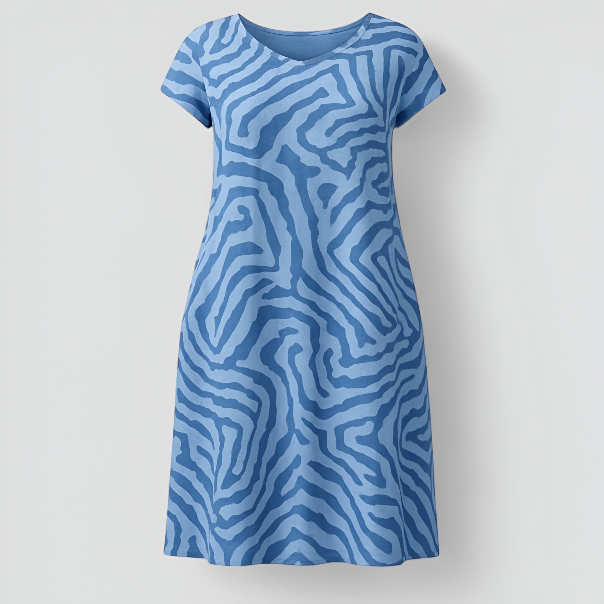 Damen-A-Linien-Sommerkleid - Blau - Dress - Concept Fashionlab
