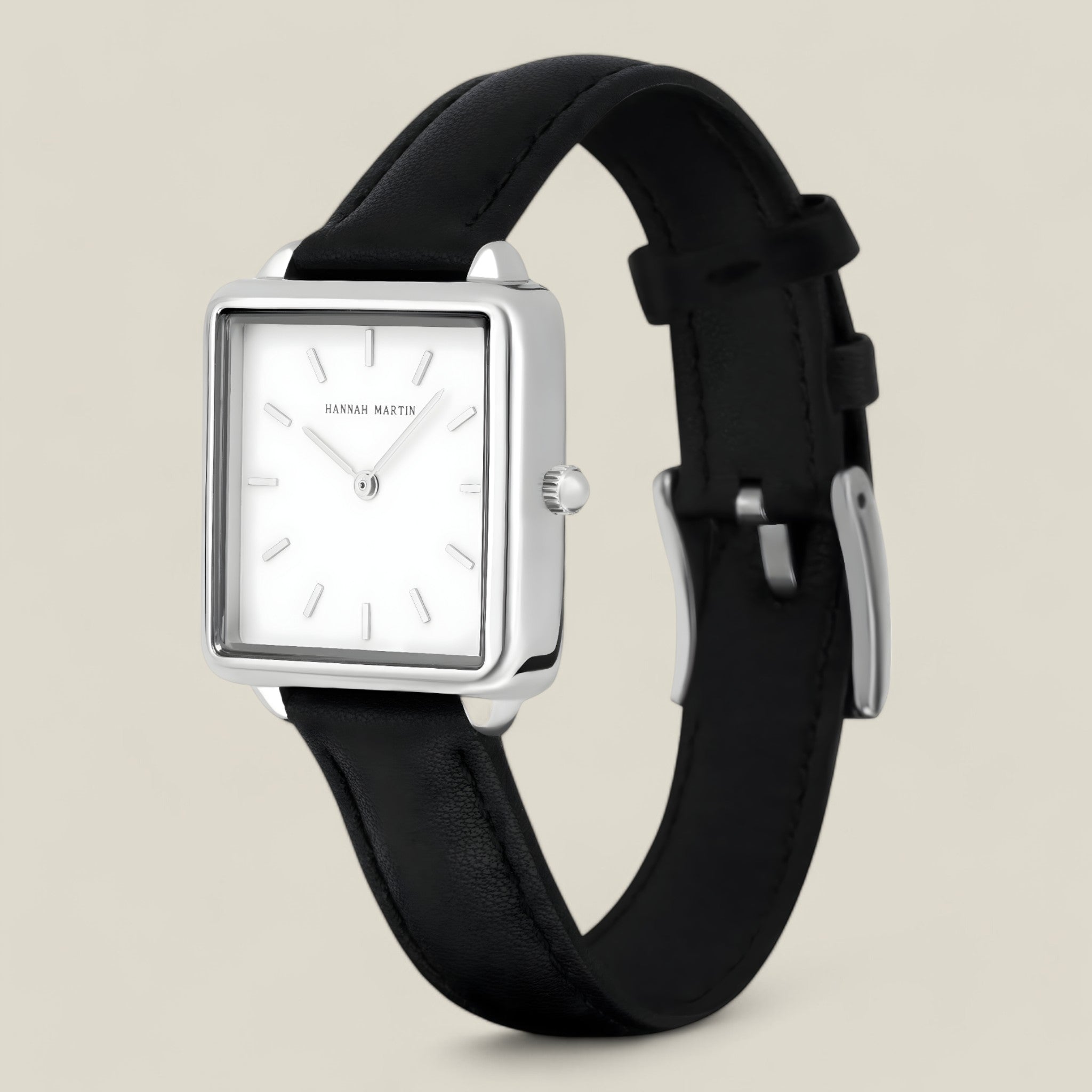 Nina | Silberne quadratische Uhr - Klassisch und bequem - - - Concept Fashionlab