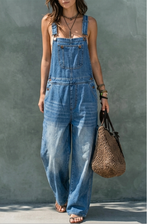 Harper | Denim-Jumpsuit mit elastischer Taille - - - Margaret & Rose