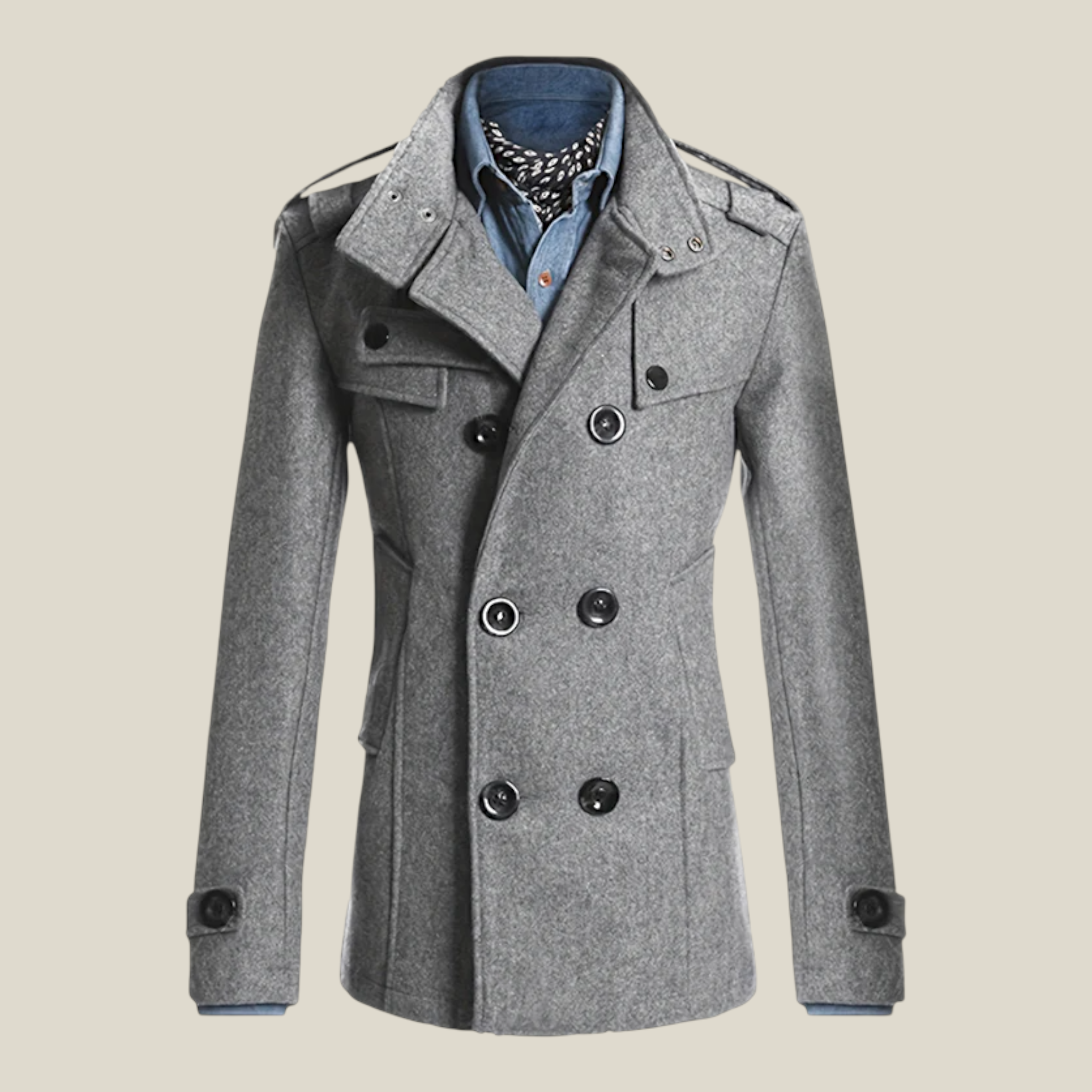 Herren Mittellanger Wollmantel-Concept Fashion Lab