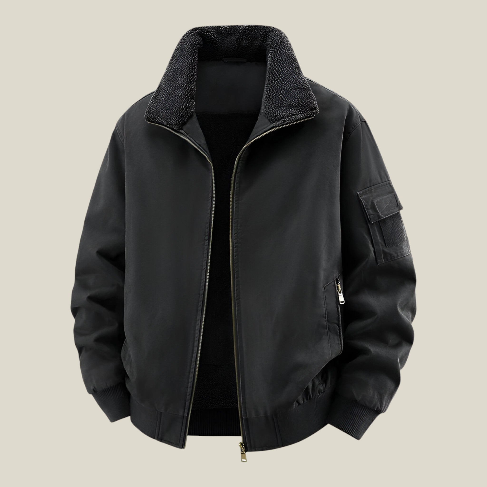 Herren Winterjacke mit Sherpa gefütterten Kragen-Concept Fashion Lab