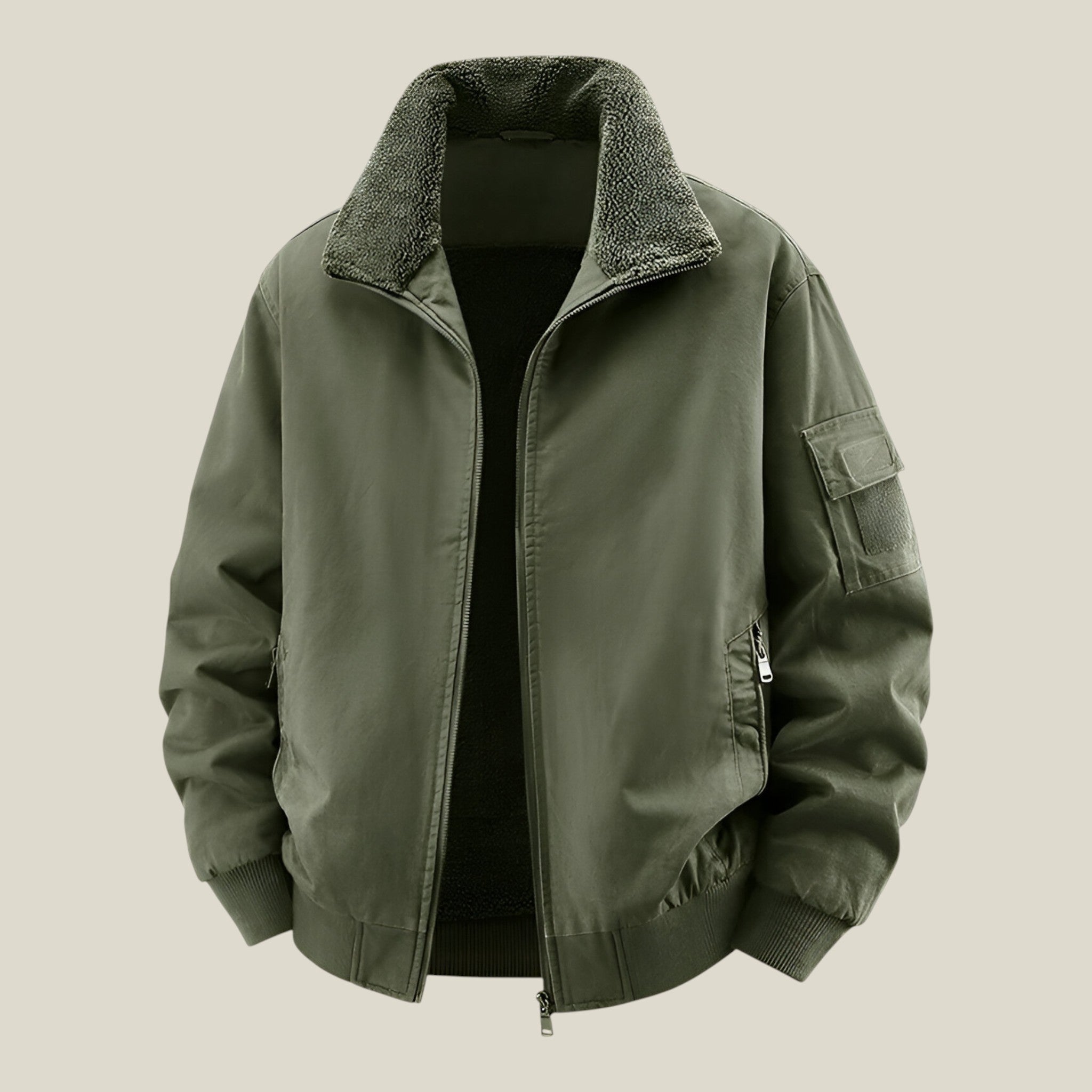 Herren Winterjacke mit Sherpa gefütterten Kragen-Concept Fashion Lab