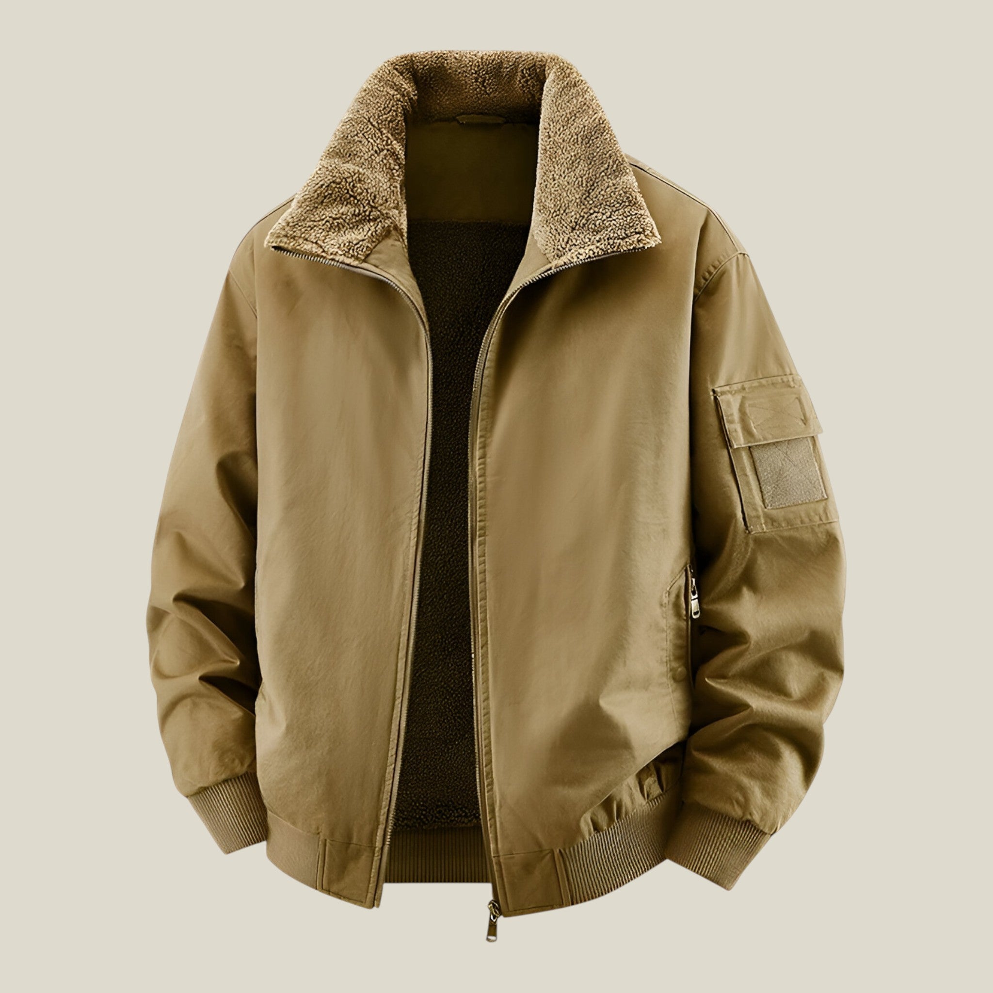 Herren Winterjacke mit Sherpa gefütterten Kragen-Concept Fashion Lab