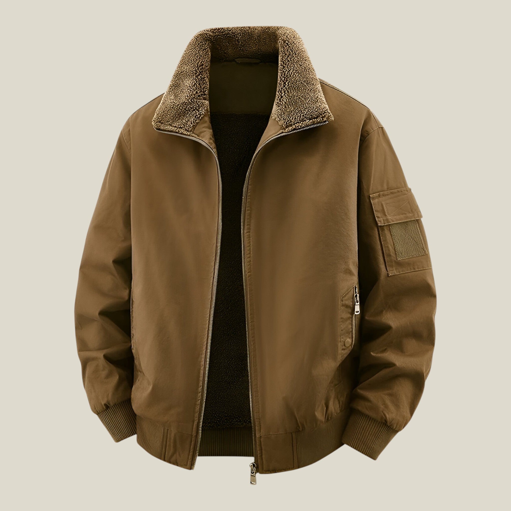 Herren Winterjacke mit Sherpa gefütterten Kragen-Concept Fashion Lab