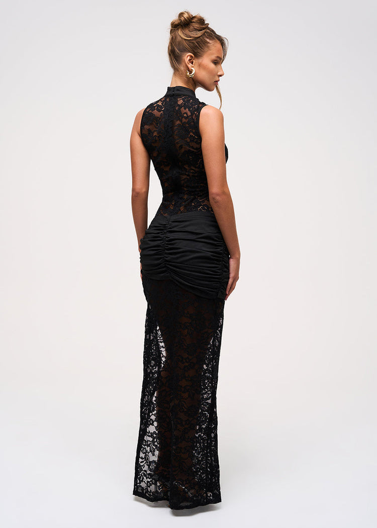Dark Lace Maxi Dress - - Maxi Dress - Concept Fashionlab