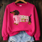 Kuscheliger pullover mit süßem Dackel-Patch-Design