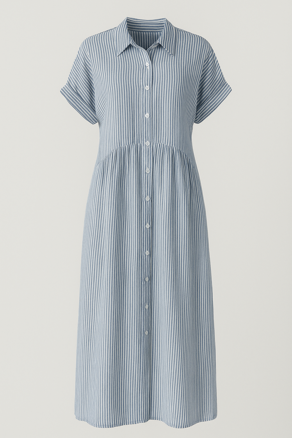 Refined Women's Midi Dress with Handy Pockets - Blue - Midi Dress - Concept Fashionlab