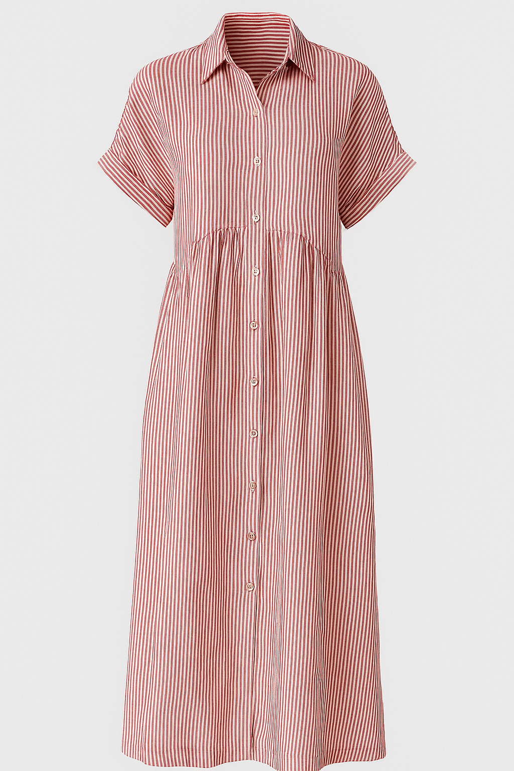 Refined Women's Midi Dress with Handy Pockets - Red - Midi Dress - Concept Fashionlab