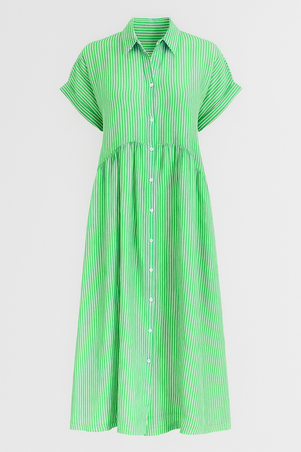 Refined Women's Midi Dress with Handy Pockets - Green - Midi Dress - Concept Fashionlab
