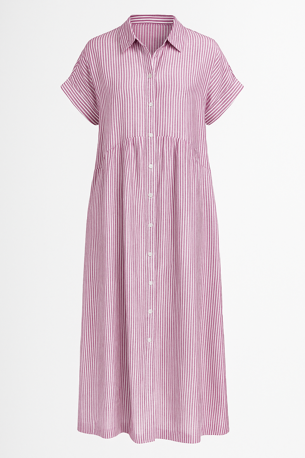 Refined Women's Midi Dress with Handy Pockets - Pink - Midi Dress - Concept Fashionlab