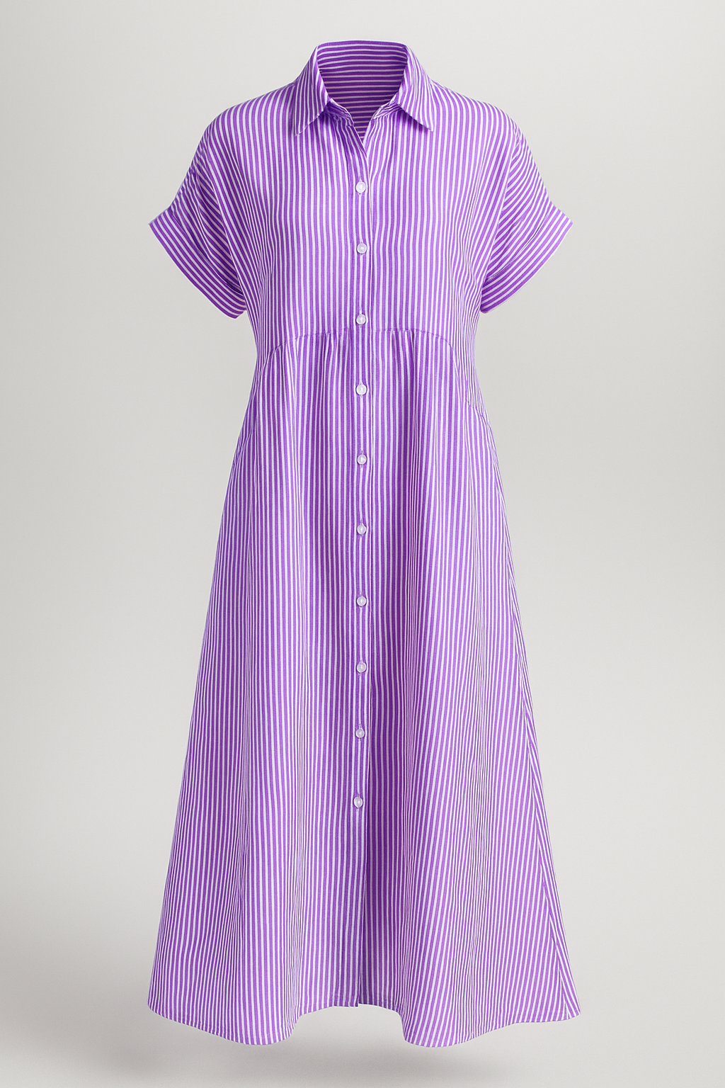 Refined Women's Midi Dress with Handy Pockets - Purple - Midi Dress - Concept Fashionlab