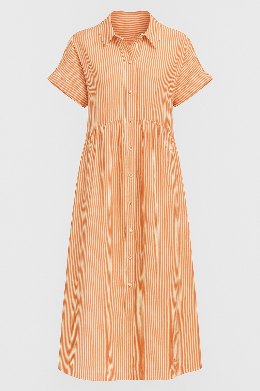 Refined Women's Midi Dress with Handy Pockets - Orange - Midi Dress - Concept Fashionlab