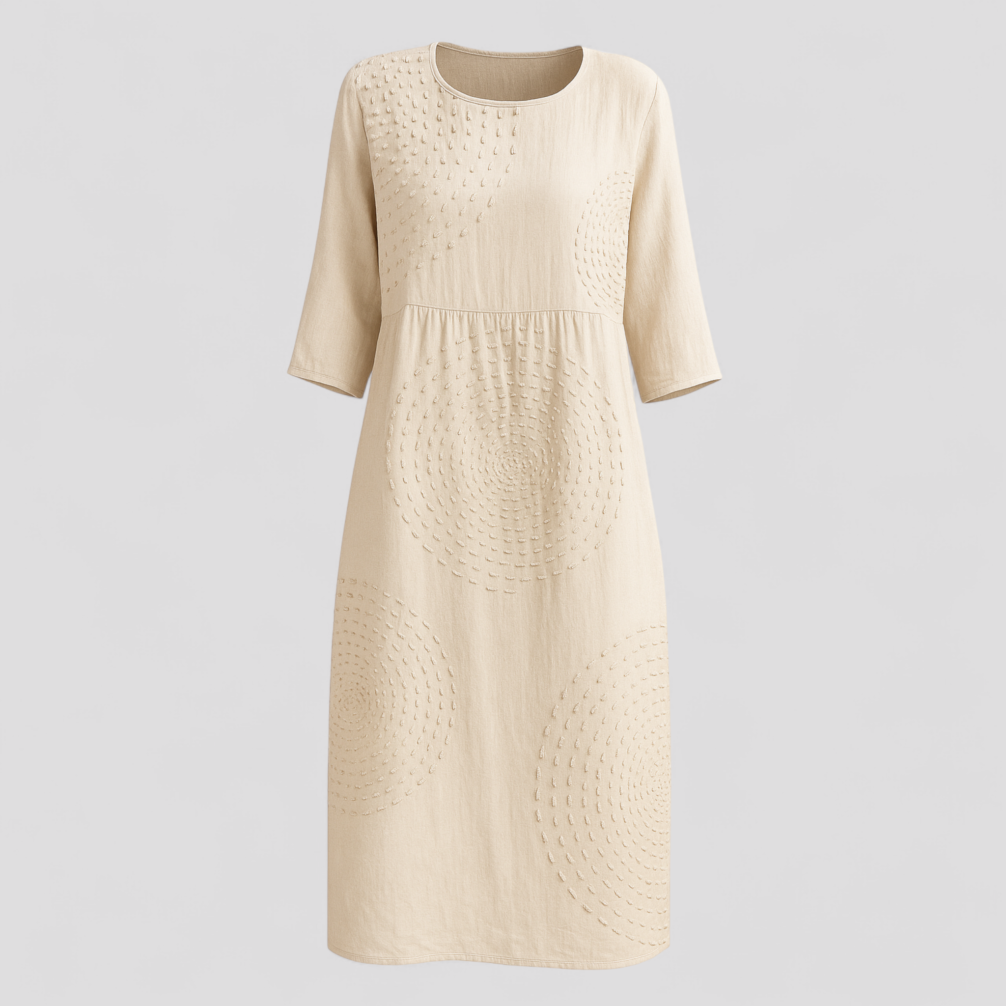 Elegantes Damen-Sommerkleid - Beige - Summer Dress - Concept Fashionlab