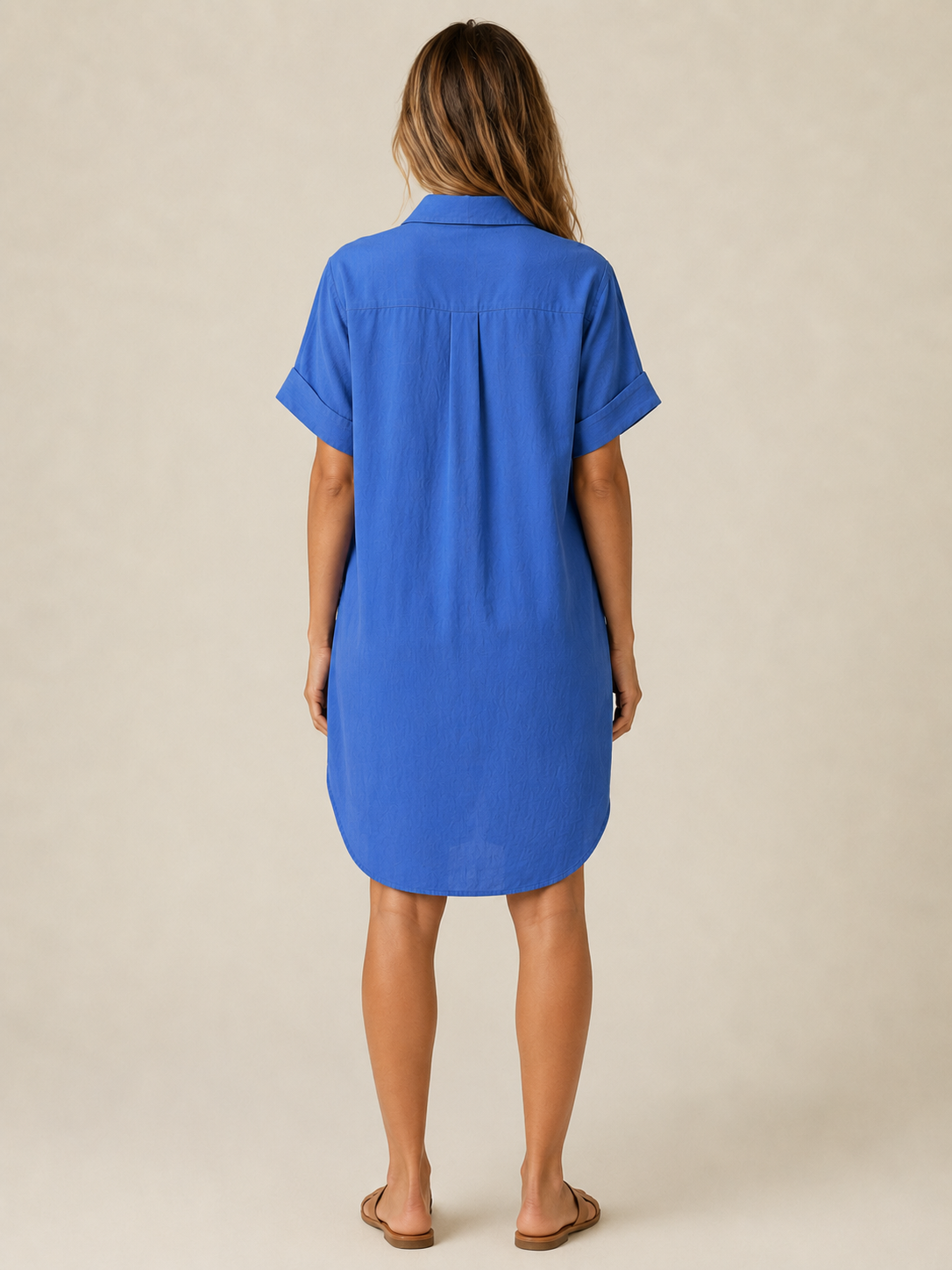 Lässiges Damen Hemdkleid mit Knopfleiste und Taschen - - Dress - Concept Fashionlab