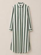 Lässiges gestreiftes Shirt Boho-Stil Maxi-Kleid - - Shirt - Concept Fashionlab