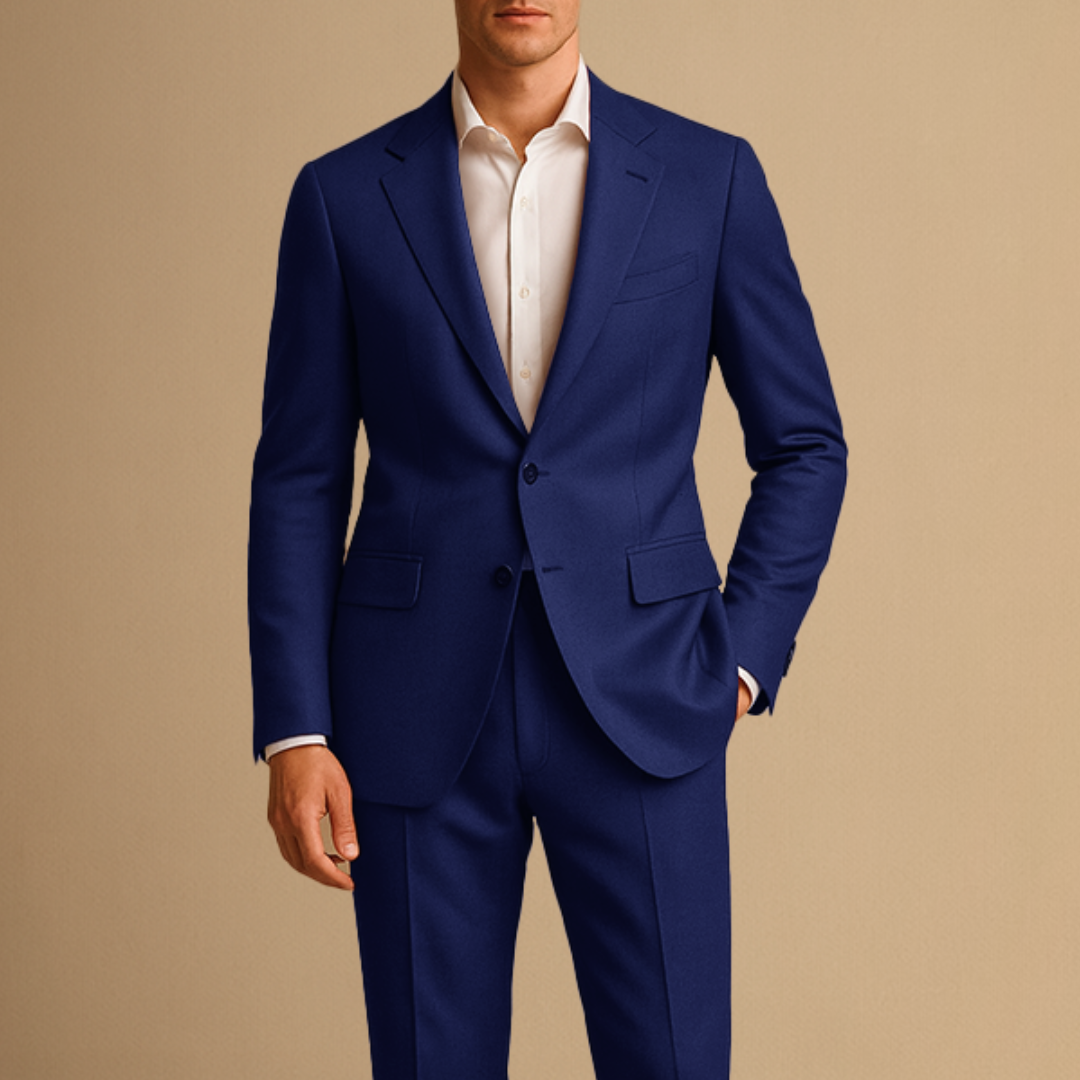 Leichter Herren Slim Fit Anzug Zweiteiler für Hochzeiten und formelle Anlässe - Marineblau - Men's Suits - Concept Palermo