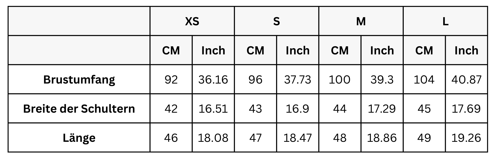 Size Guide