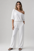 Lydia | Damen-Chic Frühlings-Jumpsuit mit einer einseitigen Schulter